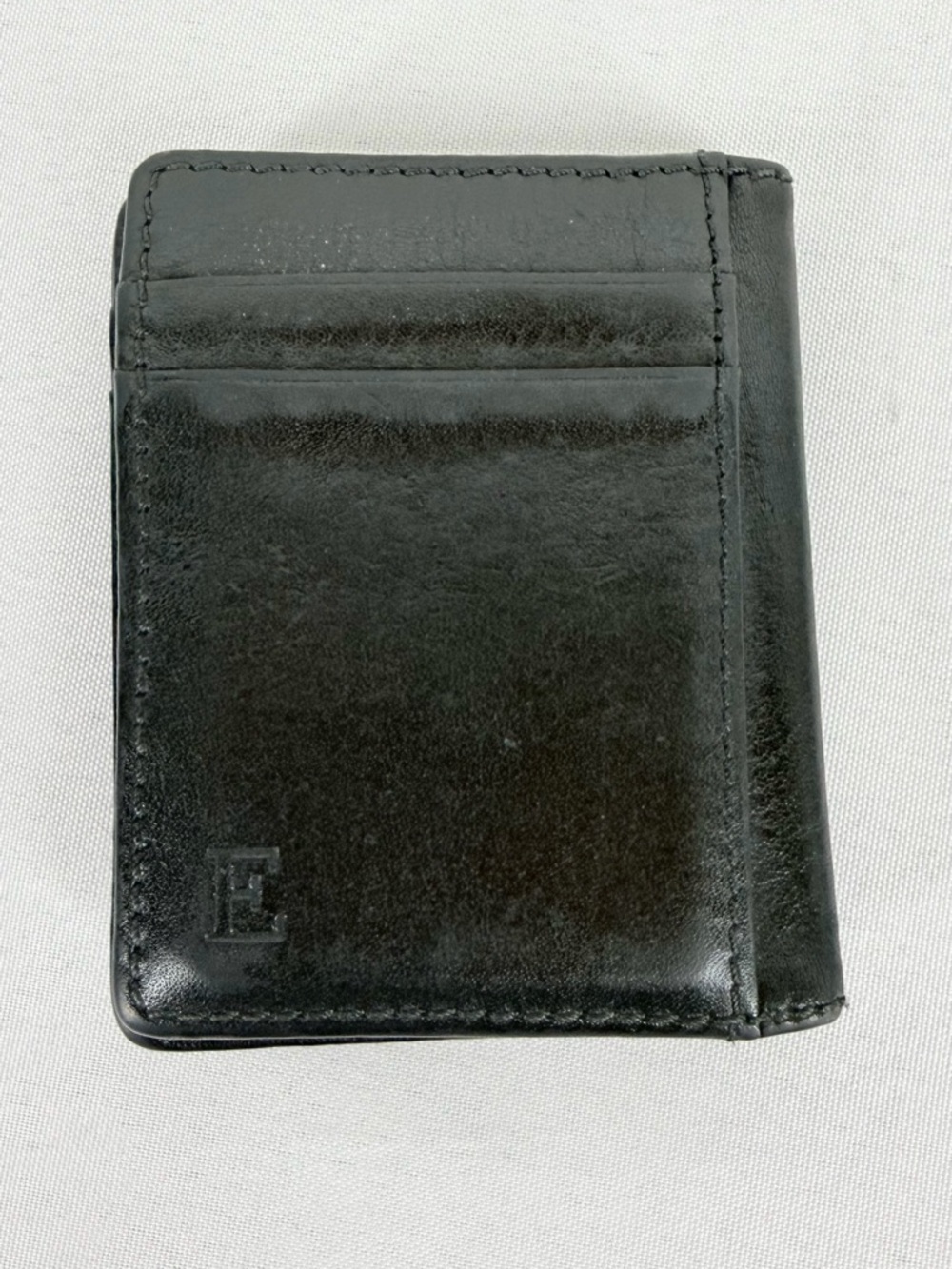 WILL Black Leather Slim Credit Card Wallet